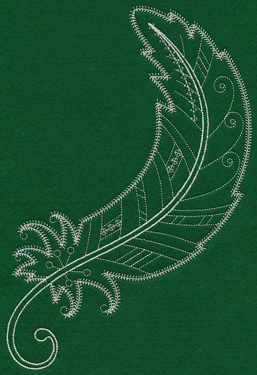 Delicate Whitework Feather