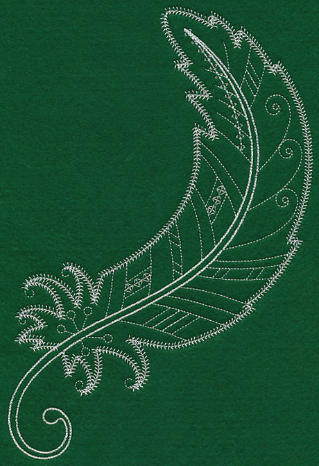 Delicate Whitework Feather