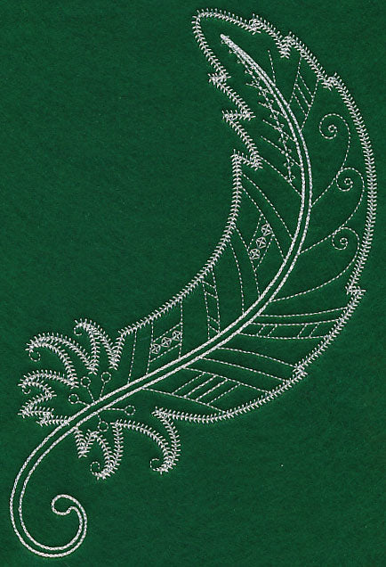 Delicate Whitework Feather