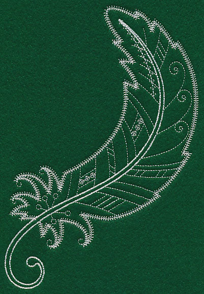 Delicate Whitework Feather