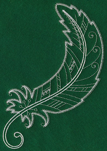 Delicate Whitework Feather