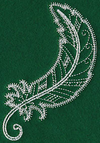 Delicate Whitework Feather
