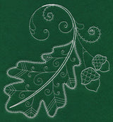 Delicate Whitework Oak Leaf