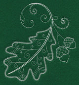 Delicate Whitework Oak Leaf