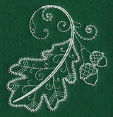Delicate Whitework Oak Leaf