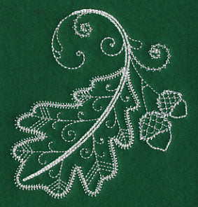 Delicate Whitework Oak Leaf