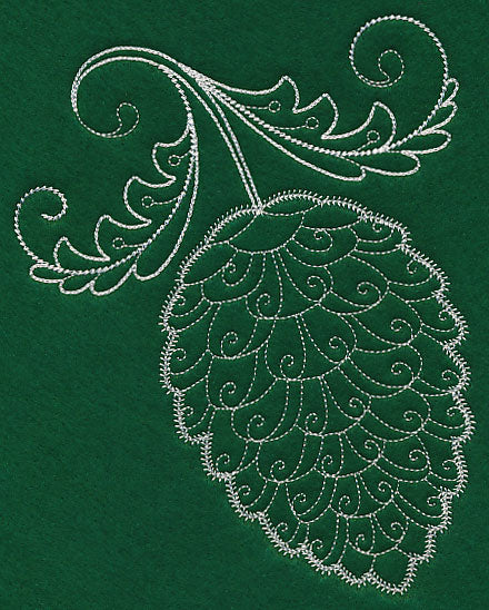 Delicate Whitework Pinecone