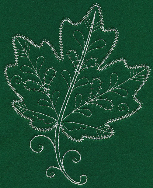Delicate Whitework Maple Leaf