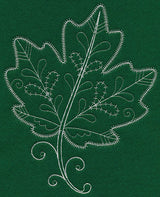 Delicate Whitework Maple Leaf