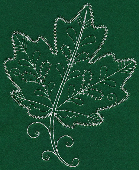 Delicate Whitework Maple Leaf