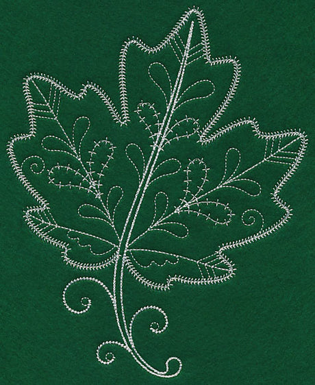 Delicate Whitework Maple Leaf