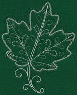 Delicate Whitework Maple Leaf