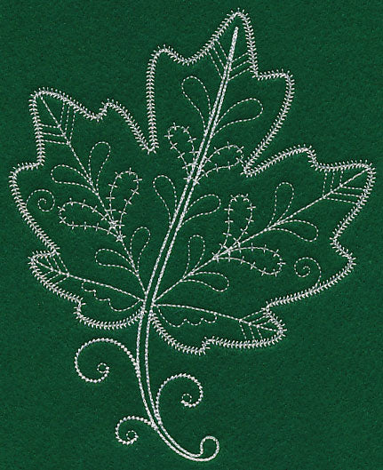 Delicate Whitework Maple Leaf