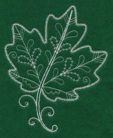 Delicate Whitework Maple Leaf