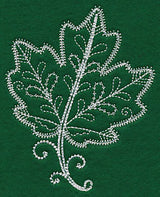 Delicate Whitework Maple Leaf