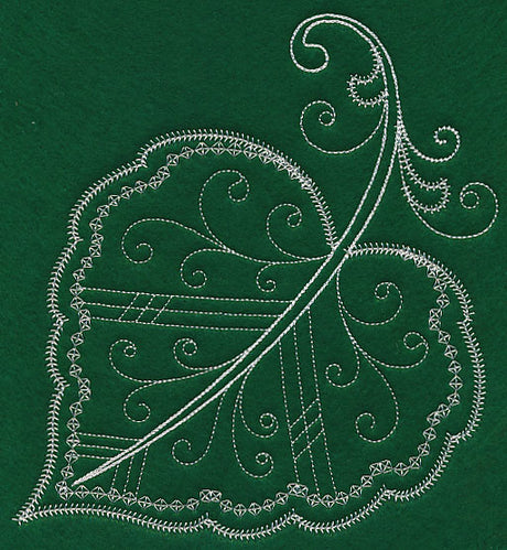 Delicate Whitework Cottonwood Leaf
