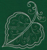 Delicate Whitework Cottonwood Leaf