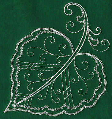 Delicate Whitework Cottonwood Leaf