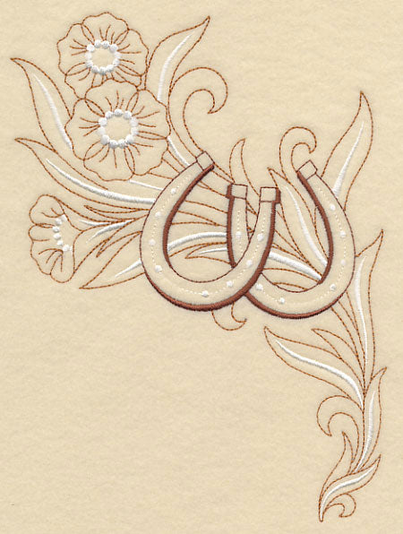 Horseshoe and Flowers - Left