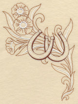 Horseshoe and Flowers - Left