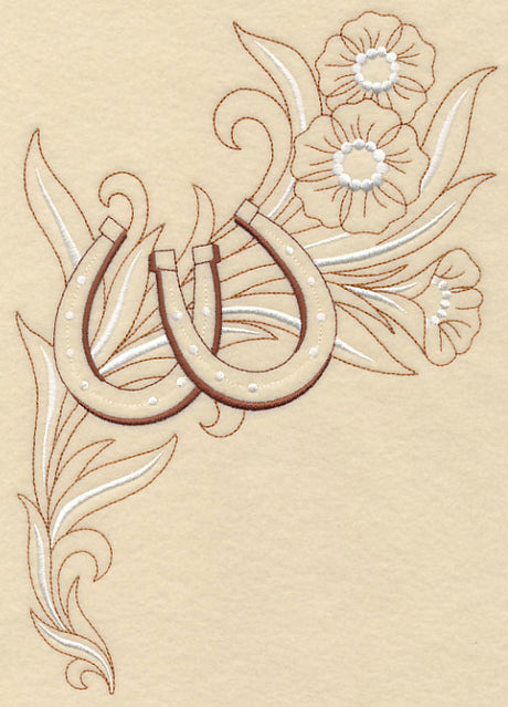 Horseshoe and Flowers - Right