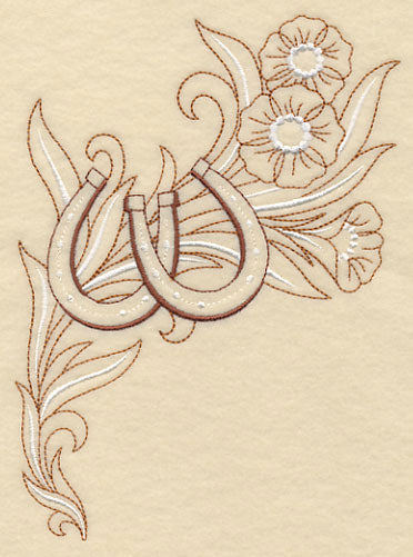 Horseshoe and Flowers - Right