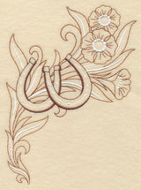 Horseshoe and Flowers - Right