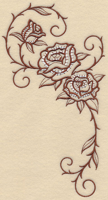 Longhorn Skull Flowers - Left