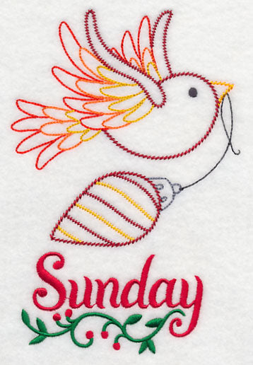 Christmas Bird with Ornament - Sunday (Vintage)