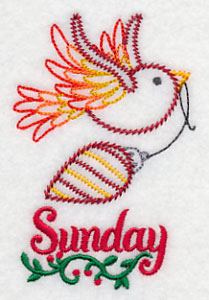 Christmas Bird with Ornament - Sunday (Vintage)