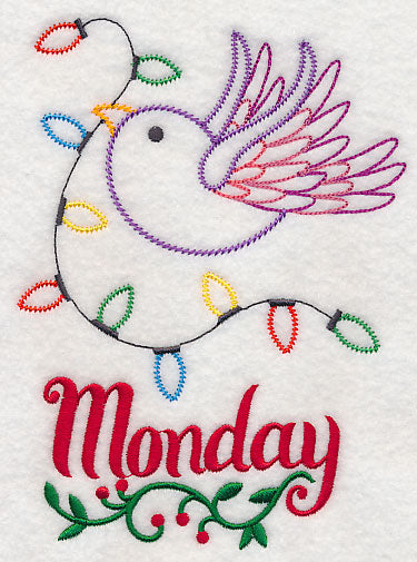 Christmas Bird with Lights - Monday (Vintage)