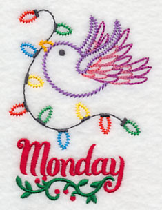 Christmas Bird with Lights - Monday (Vintage)