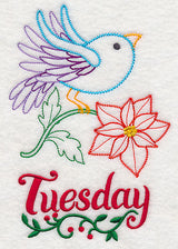 Christmas Bird with Poinsettia - Tuesday (Vintage)
