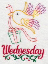 Christmas Bird with Present - Wednesday (Vintage)