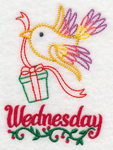 Christmas Bird with Present - Wednesday (Vintage)