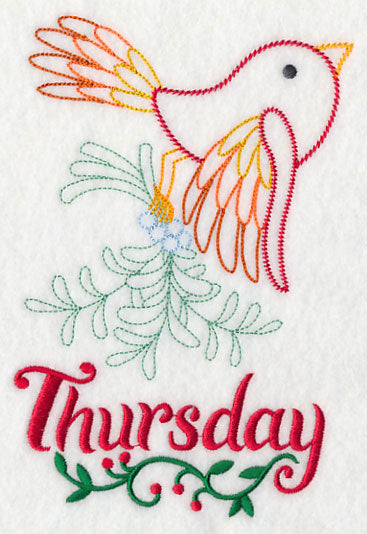 Christmas Bird with Mistletoe - Thursday (Vintage)