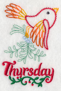 Christmas Bird with Mistletoe - Thursday (Vintage)