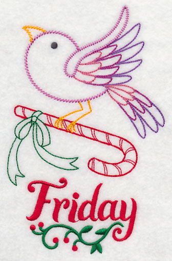 Christmas Bird with Candy Cane - Friday (Vintage)