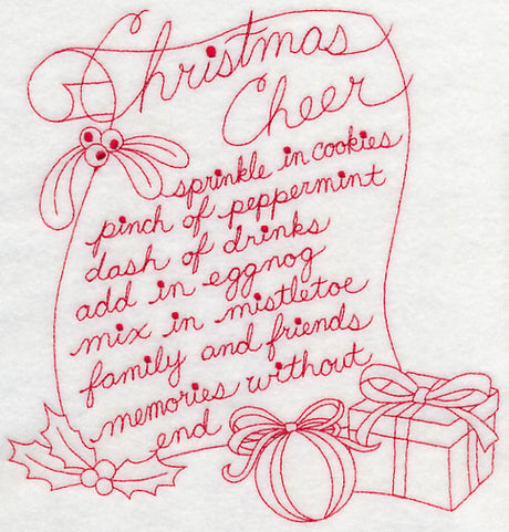 Christmas Cheer (Redwork)
