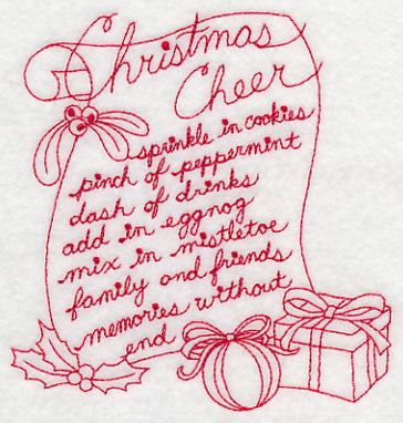 Christmas Cheer (Redwork)