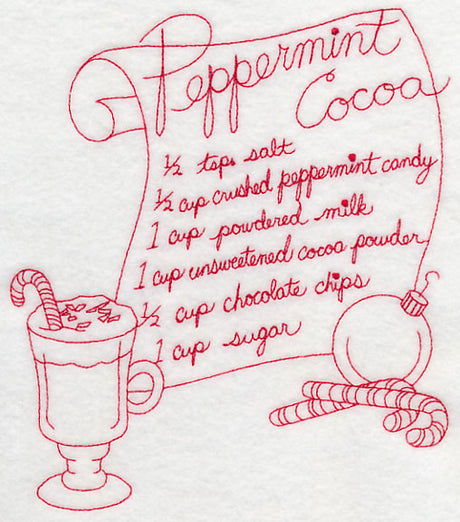 Peppermint Cocoa (Redwork)