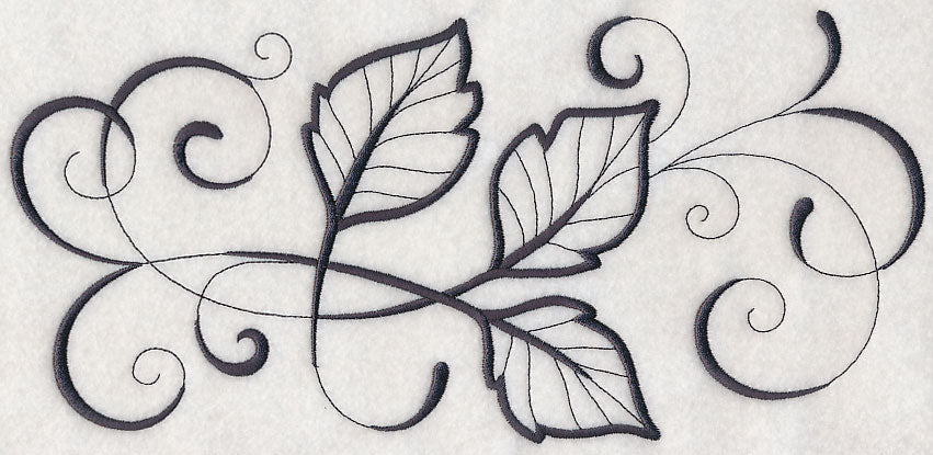 Inky Birch Leaves Border