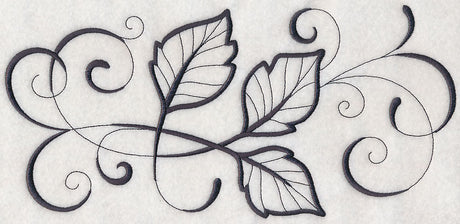 Inky Birch Leaves Border