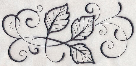 Inky Birch Leaves Border