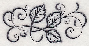 Inky Birch Leaves Border
