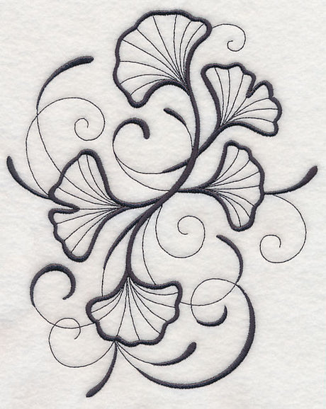 Inky Ginkgo Leaves
