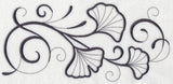Inky Ginkgo Leaves Border