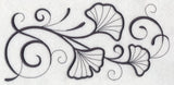 Inky Ginkgo Leaves Border