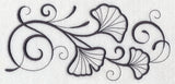 Inky Ginkgo Leaves Border