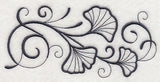 Inky Ginkgo Leaves Border